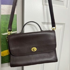 Dark Brown Leather Shoulder Bag